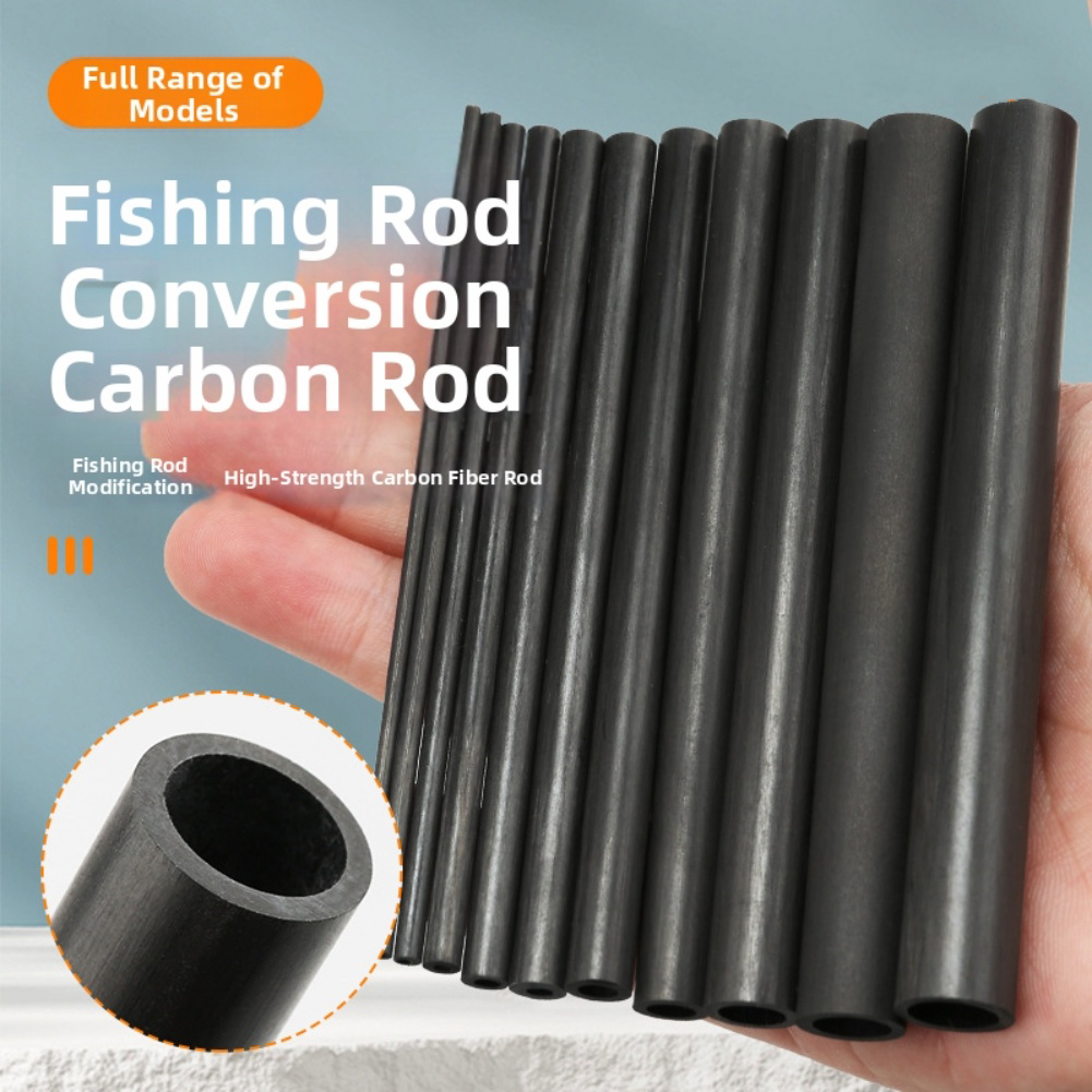 Fishing Rod Repair Kit - 10cm Siyah İçi Boş Karbon Fiber