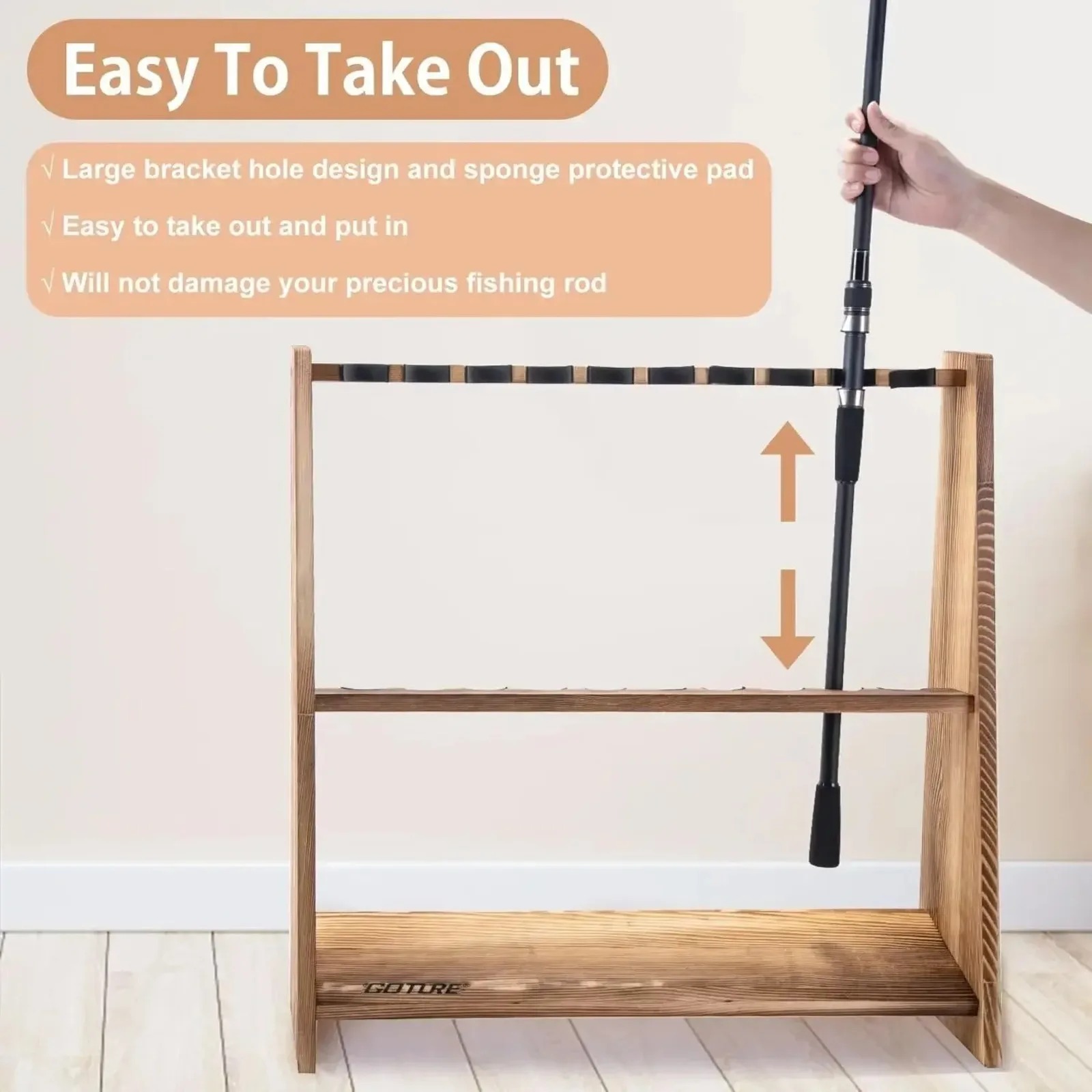 Goture 10 Yuvalı Karbonize Çam - Fishing Rod Rack incelemesi ve fiyatı
